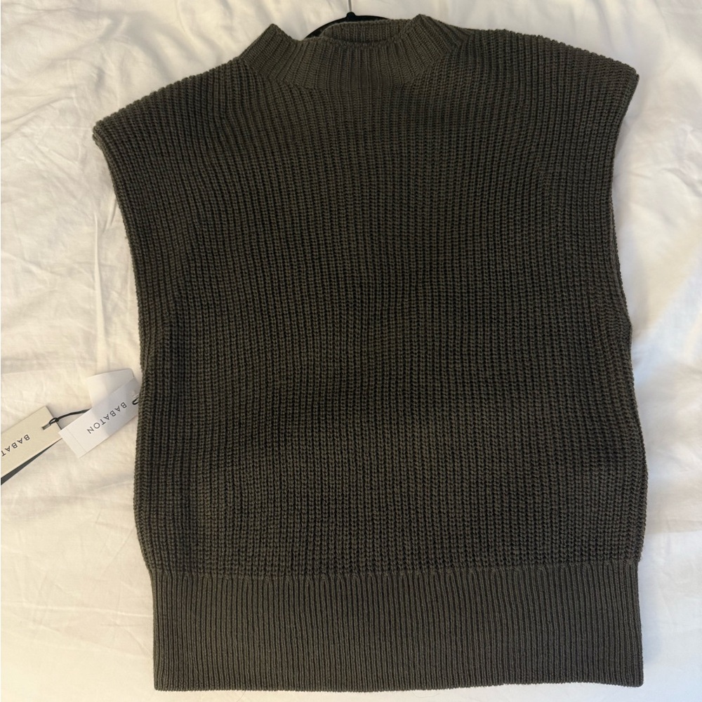 Olive Green Knit Sleeveless Top